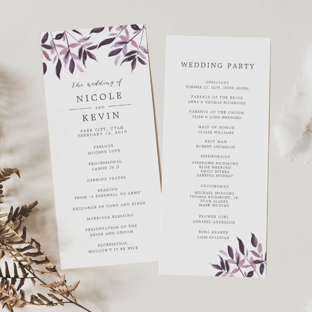 Programme de Cérémonie Mariage de la moisson (Créateur téléchargé)