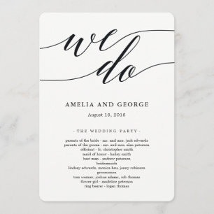 Programme de cérémonie Mariage de script moderne