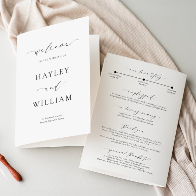 Programme de cérémonie Mariage d'Ellesmere (Créateur téléchargé)