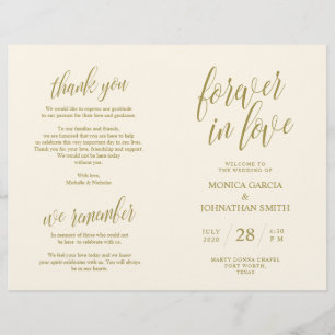 Programme de cérémonie mariage, Elegance Script Go