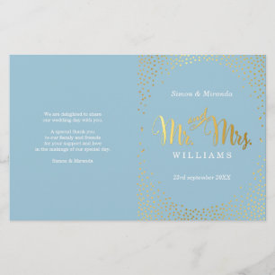 PROGRAMME DE CÉRÉMONIE mariage mini confetti d'or