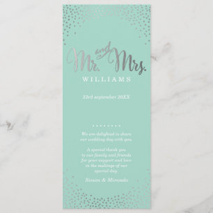 PROGRAMME DE CÉRÉMONIE mariage mini confetti mint 