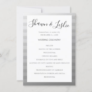 Programme de Cérémonie Mariage moderne Silver