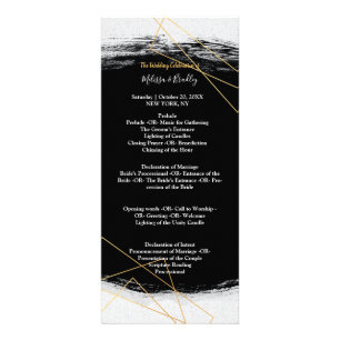 Programme de cérémonie moderne Black & Gold Waterc