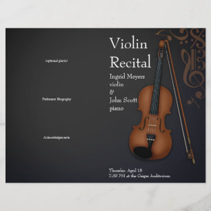 Programme de concert du récital plié de l'alto Bla