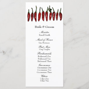 Programme de fête de mariage de poivrons de piment