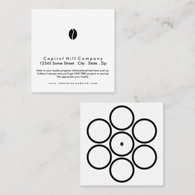 programme de fidélité café carré (Devant / Derrière)