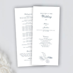 Programme de jour de mariage de la feuille tropica