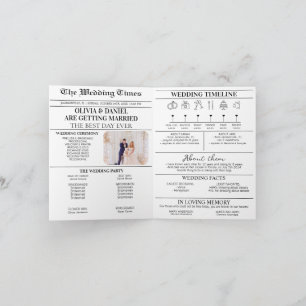 Programme de jour de mariage pour les journaux Cal