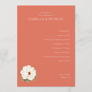 Programme de la cérémonie de mariage florale corai