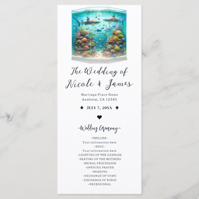 Programme de l'aquarium à l'aquarelle Poissons et  (Devant)