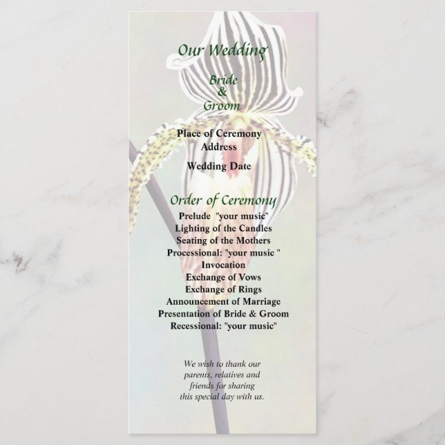 Programme de l'orchidée de Taiwan Paph (Devant)