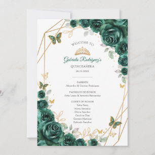 Programme de l'ordre des événements de Quinceanera