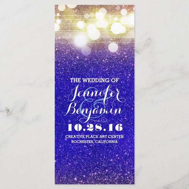 programme de lumières à cordes bleu et or (Devant)