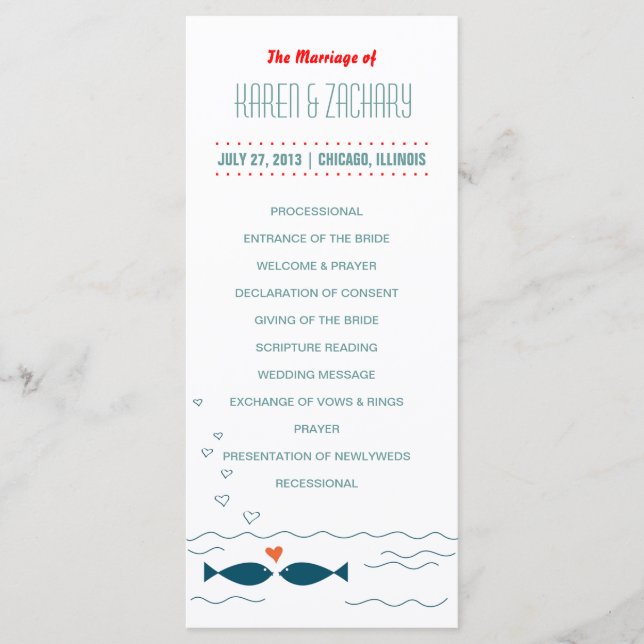 Programme de mariage (Devant)