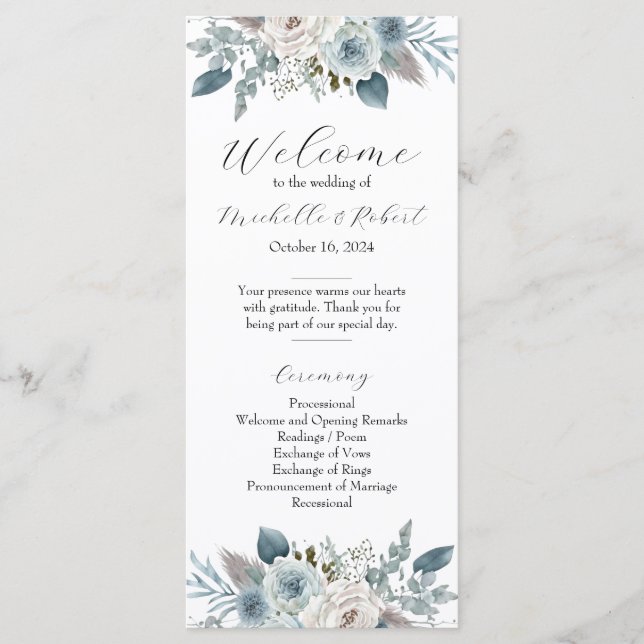 Programme de mariage (4"x9") (Devant)