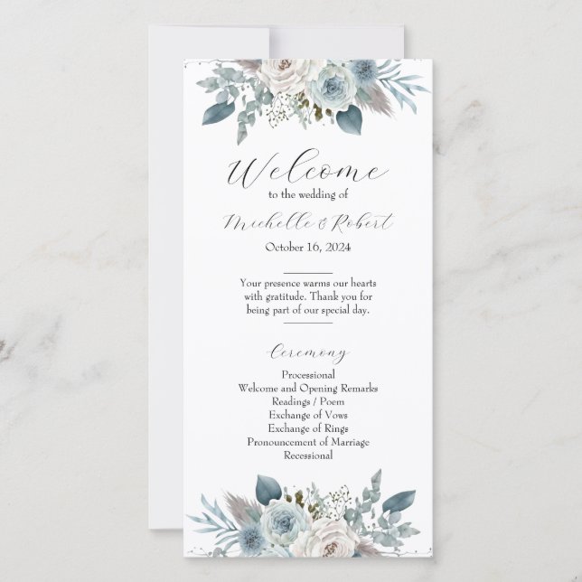 Programme de mariage (8"x4") (Devant)