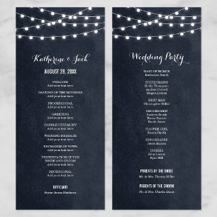 Programme de mariage à cordes bleues de minuit