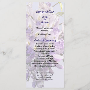 Programme de mariage à la glycine délicat