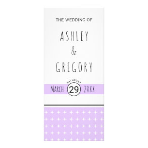 Programme de mariage à la typographie lavande dess
