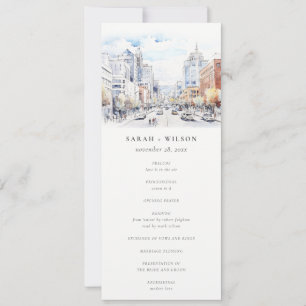 Programme de mariage à l'aquarelle d'Omaha Nebrask