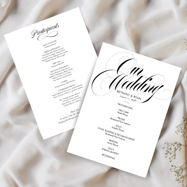 Programme de mariage à l'écriture élégante (Créateur téléchargé)
