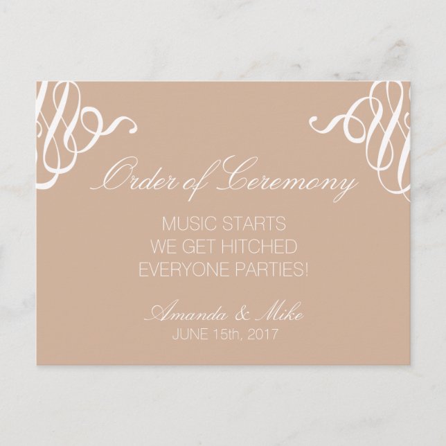 Programme de mariage amusant et simple (Devant)