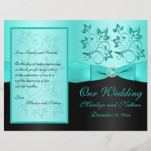 Programme de mariage Aqua et Black Floral II
