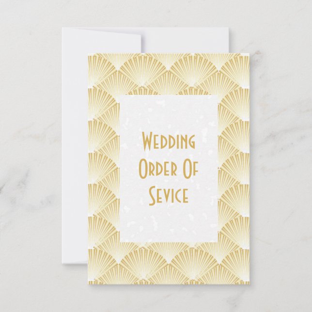 Programme de mariage Art déco couleur or (Devant)