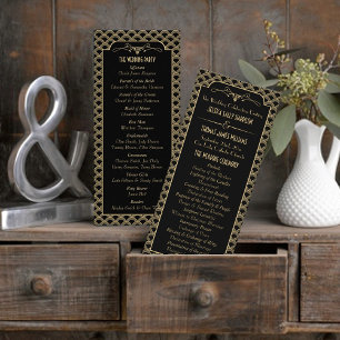Programme de mariage Art Déco Gatsby des années 19