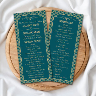 Programme de mariage Art Déco Gatsby des années 19