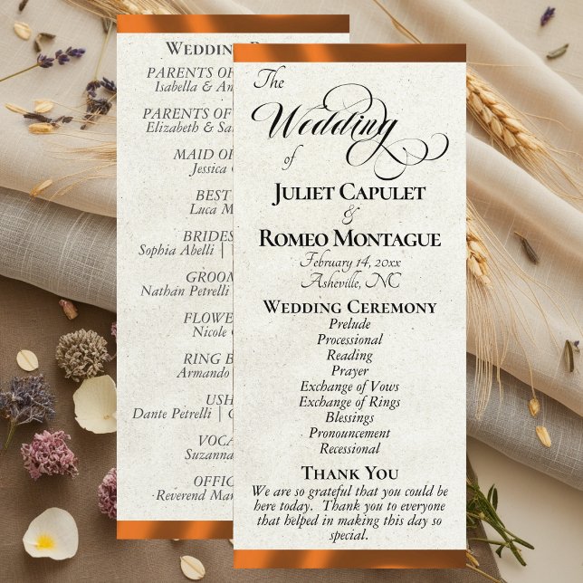 Programme de mariage au ruban de cuivre (Créateur téléchargé)