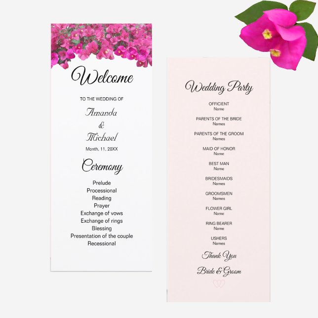 Programme de mariage aux belles fleurs (Créateur téléchargé)