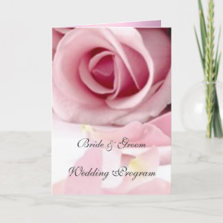 Programme de mariage aux roses roses vintage