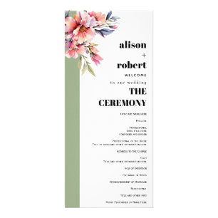 Programme de mariage avec branche de Rhododendron