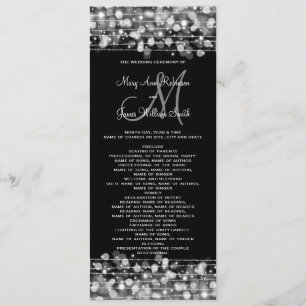 Programme de mariage avec étincelles argentées