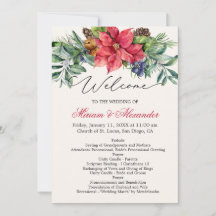 Programme de mariage avec feuillage vert Poinsetti