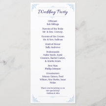 Programme de mariage bleu moderne campagne françai