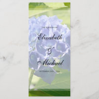 Programme de mariage Blue Hydrangeas