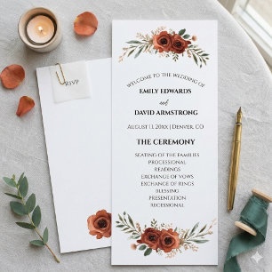 Programme de mariage bohème floral en terre cuite