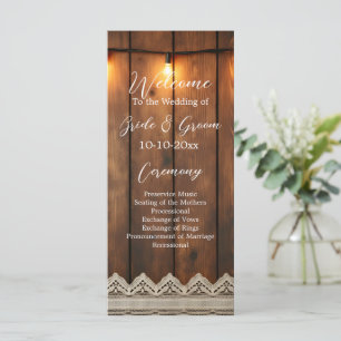Programme de mariage Bois Rustique et Dentelle