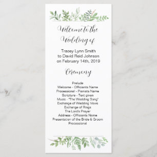 Programme de mariage botanique