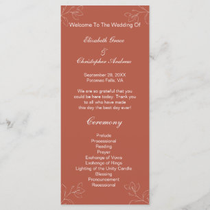 Programme de mariage botanique floral blanc terrac
