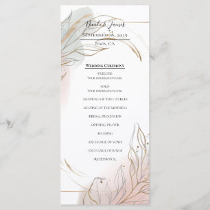 Programme de mariage botanique Gilded Gold Sage & 