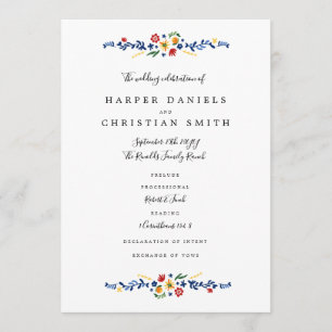 Programme de mariage Broderies Florales