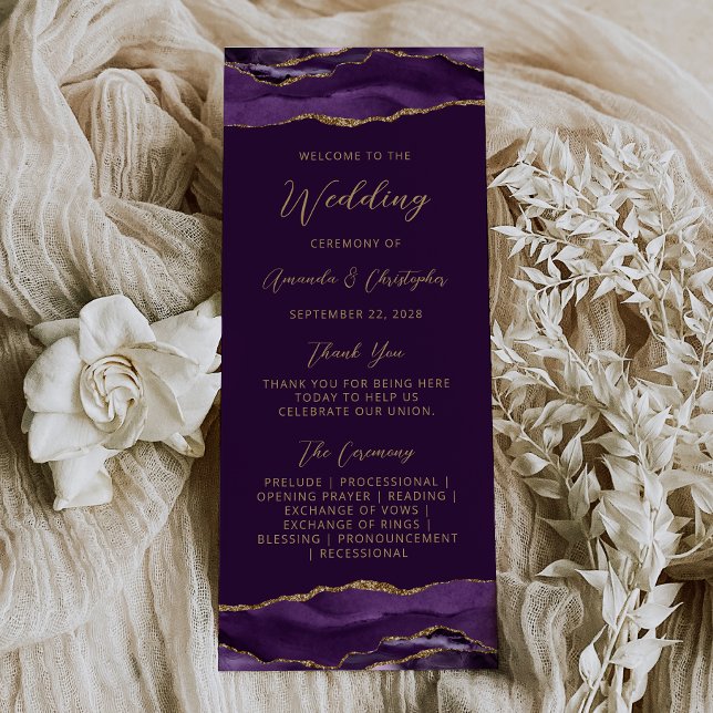 Programme de mariage Budget Agate Violet Or Prune (Créateur téléchargé)