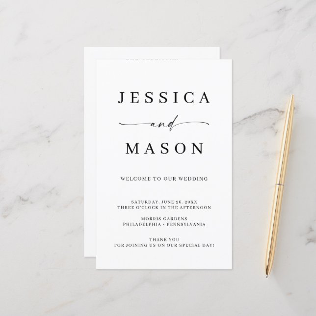 Programme de mariage budgétaire classique (Devant/Arrière en situation)