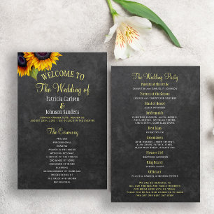 Programme de mariage BUDGETAIRE rustique tournesol