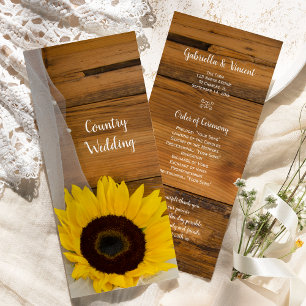 Programme de Mariage campagnard de tournesol et de