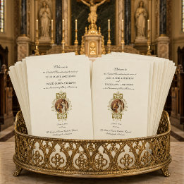 Programme de Mariage Catholique Élégant Messe Lati